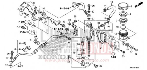 POMPA FRENO POSTERIORE (CBR1000RA/SA) CBR1000SAF di 2015